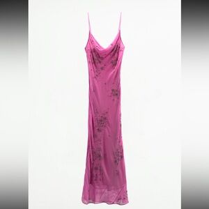 Zara long dress cocktail pink